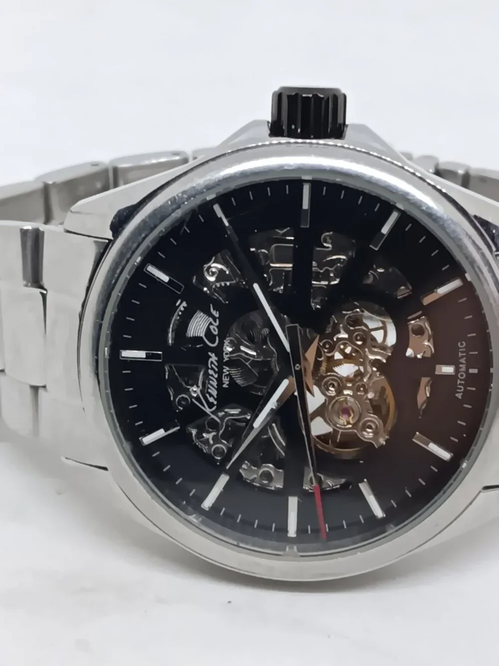 Kenneth Cole KC3832 Men's 42mm S/Steel Skeleton Dial 21 Jewel Automatic Watch